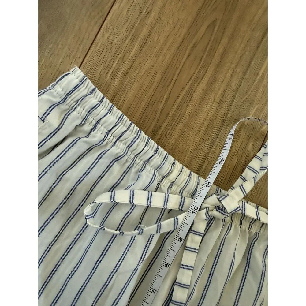 STATESIDE S nwot Anthropologie cotton pinstripe blue stripe boxer short natural
